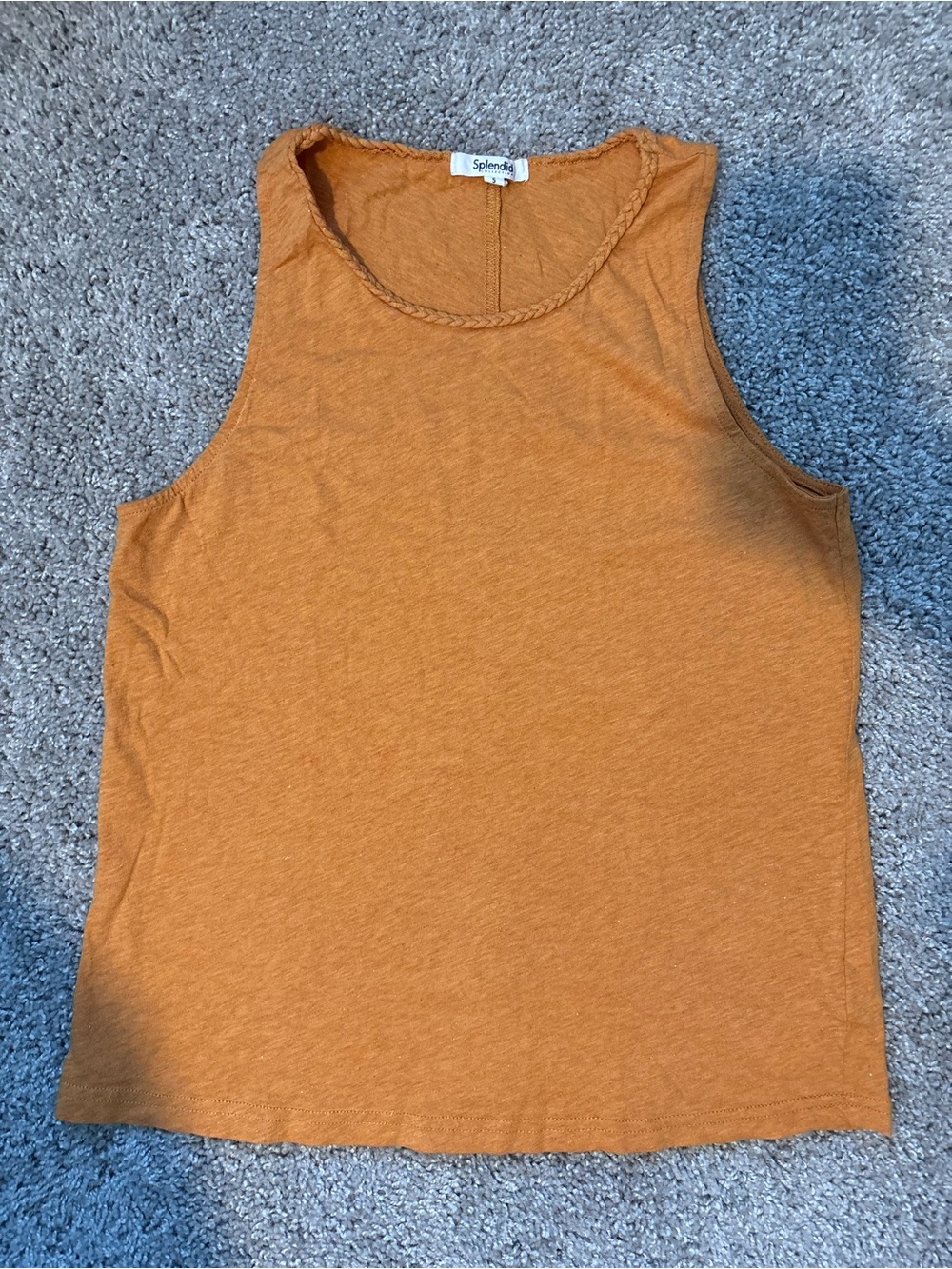 Splendid Women’s Gold Shimmer Tank Top in Burnt Orange
